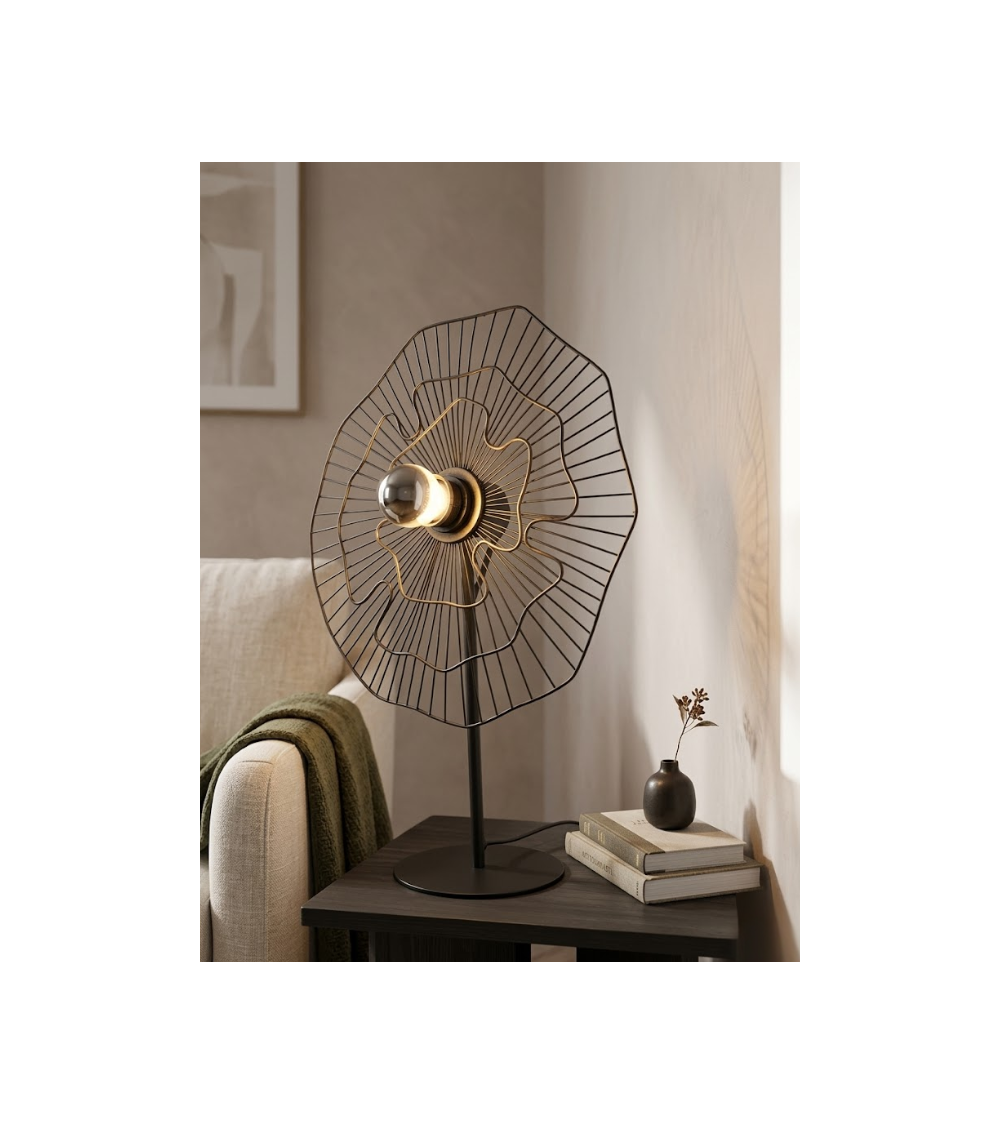 Lampe à poser Noria noire 45 cm – Design métal E27