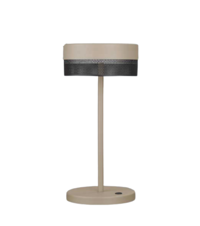 Lampe nomade MESH taupe et noire – LED rechargeable