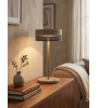 Lampe nomade MESH taupe et noire – LED rechargeable