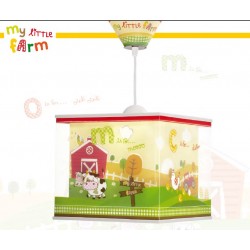 Suspension enfant thème "MY LITTLE FARM" finition PVC coloré