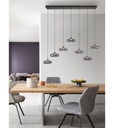 Suspension POSH Verre Fumé LED Dimmable | 1, 3 ou 7 Lumières