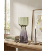 Vase GAIETÉ en Verre Dégradé Vert et Parme H.31 cm | Lumiland