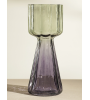 Vase GAIETÉ en Verre Dégradé Vert et Parme H.31 cm | Lumiland