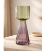 Vase GAIETÉ en Verre Dégradé Vert et Parme H.31 cm | Lumiland