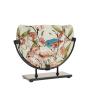 Vase sur pied GEMME décor floral et oiseau en verre | Lumiland