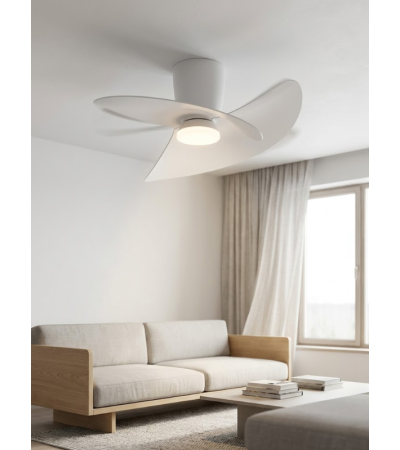 Ventilateur de Plafond ONA Blanc LED 70 cm | Silencieux télécommande