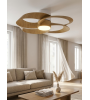 Ventilateur de Plafond ROSE Blanc & Bois LED silencieux - LUMILAND