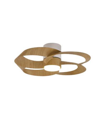 Ventilateur de Plafond ROSE Blanc & Bois LED silencieux - LUMILAND