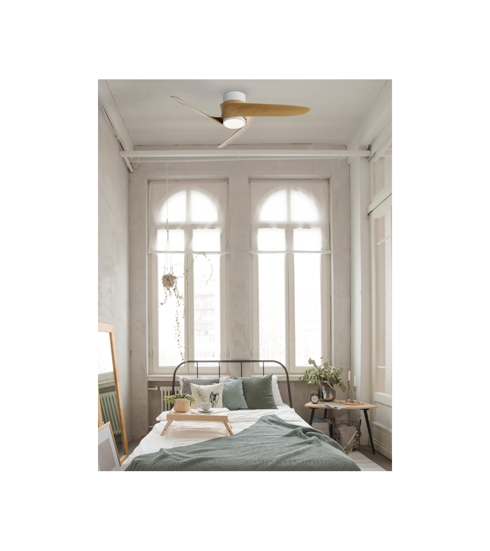 Ventilateur de plafond GROENLAND XS Bois LED | Silencieux avec Télécom