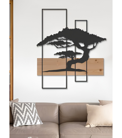 Décoration murale bonsaï bois et métal | Lumiland