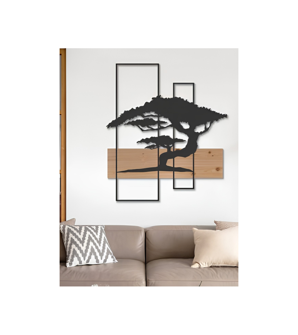 Décoration murale bonsaï bois et métal | Lumiland