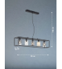 Suspension LINEA verre fumé 5 ou 7 lumières | Lumiland
