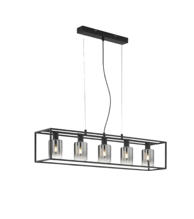 Suspension LINEA verre fumé 5 ou 7 lumières | Lumiland