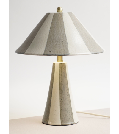 Lampe ADORA en céramique blanc et vert ou gris | Lumiland