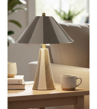 Lampe ADORA en céramique blanc et vert ou gris | Lumiland