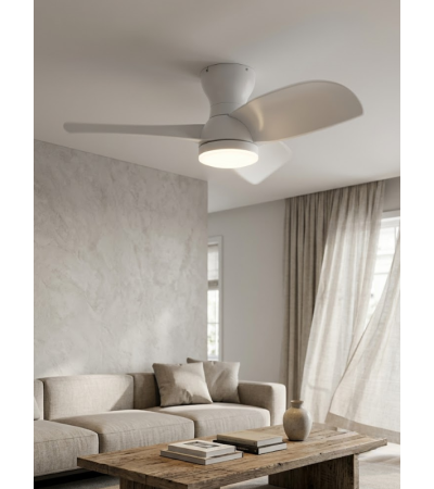 Ventilateur plafonnier CRETA blanc LED | Lumiland