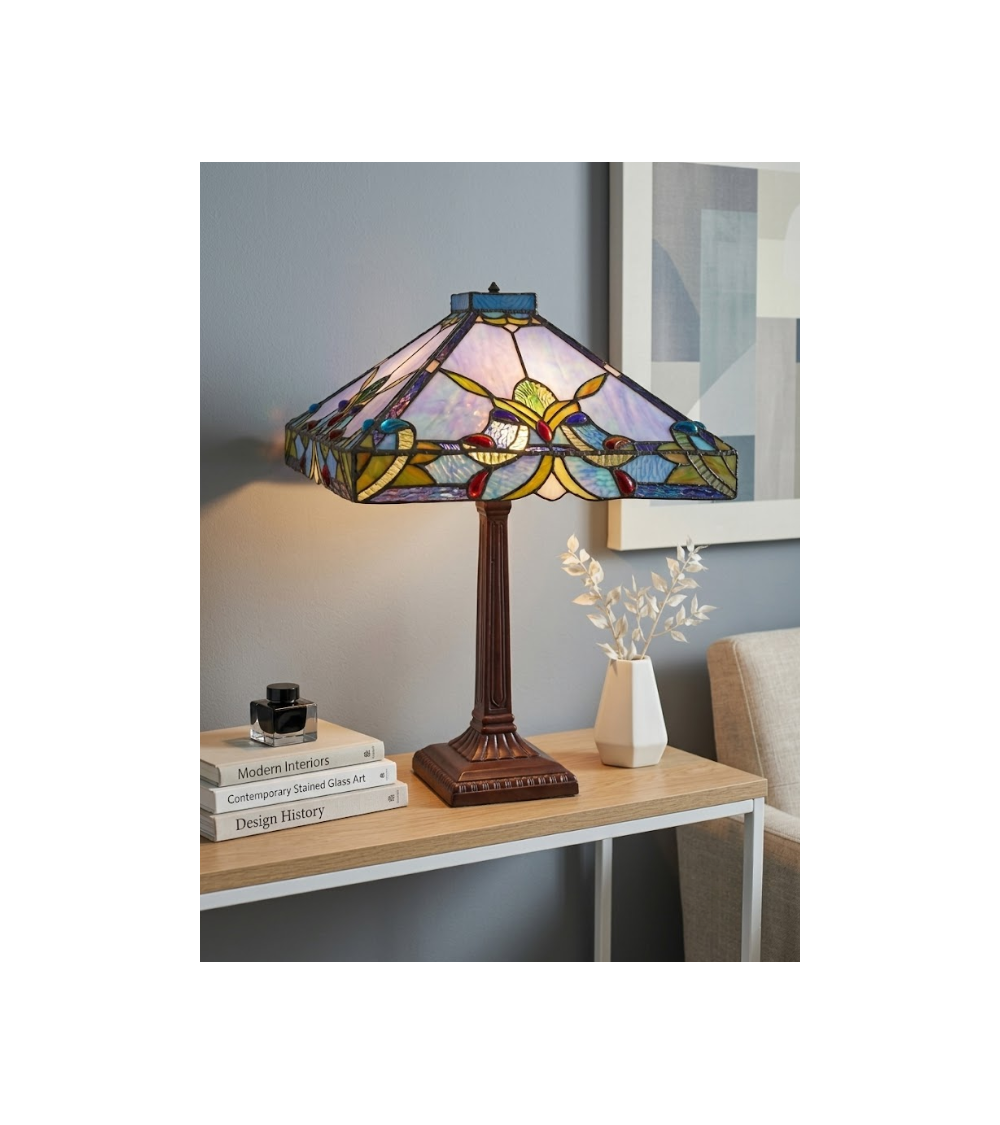 Lampe à poser Tiffany design – Luminaire vitrail élégant | Lumiland