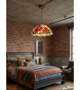 Suspension Tiffany fleur en vitrail – Luminaire floral élégant