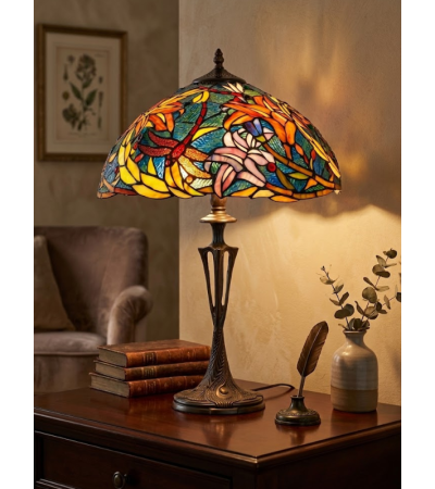 Lampe Tiffany Libellules – Lampe à poser en vitrail | Lumiland
