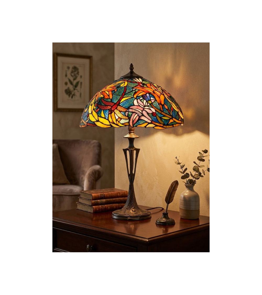 Lampe Tiffany Libellules – Lampe à poser en vitrail | Lumiland