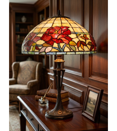 Lampe Tiffany AMBERA – Lampe vitrail décorative | Lumiland