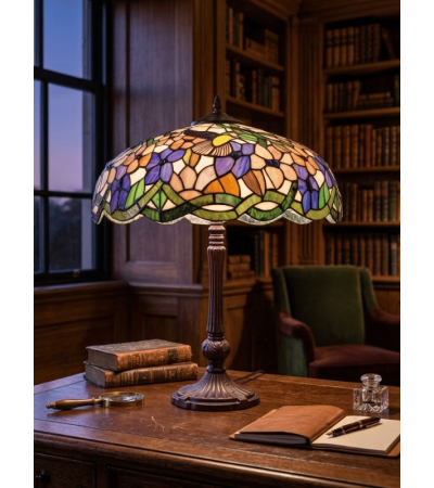 Lampe Tiffany IRIS – Lampe à poser en vitrail floral | Lumiland