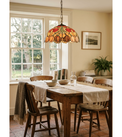 Suspension Tiffany TULIPA – Suspension en vitrail floral | Lumiland