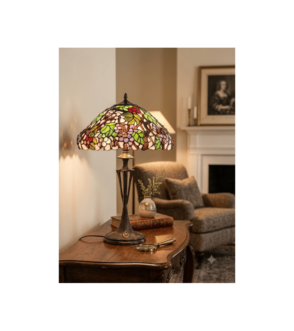 Lampe Tiffany LUMÉA – Grande lampe en vitrail Art nouveau | Lumiland