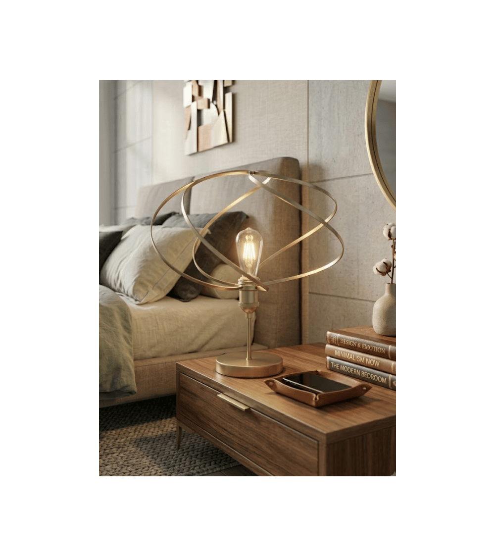 Lampe de table TOURMALINE design – Noir, Or ou Nickel | Lumiland