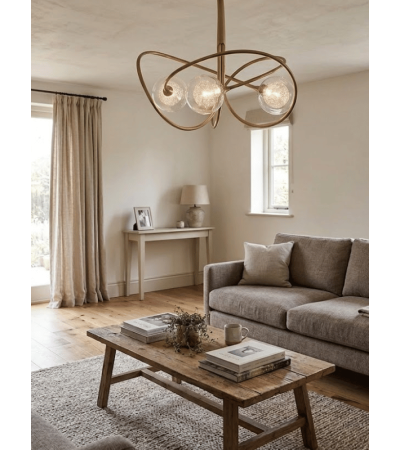 Ras de plafond NIOBE en laiton – 3 ou 6 lumières | Lumiland