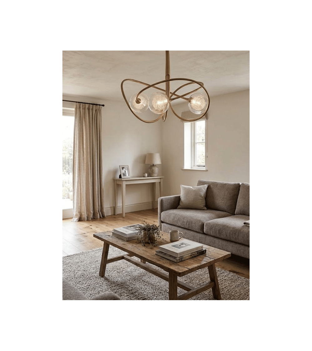 Ras de plafond NIOBE en laiton – 3 ou 6 lumières | Lumiland