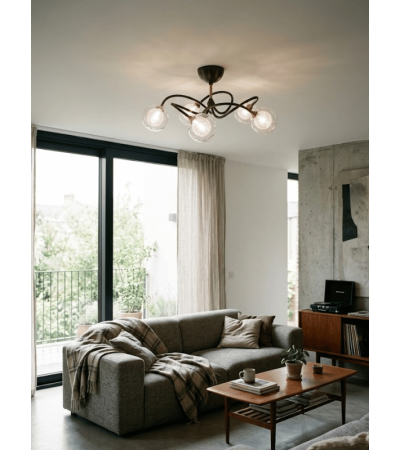 Ras de plafond POMPEI en laiton massif – 3 ou 5 lumières