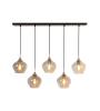 Suspension RAKEL 5 lumières – Verre fumé & bronze | Lumiland
