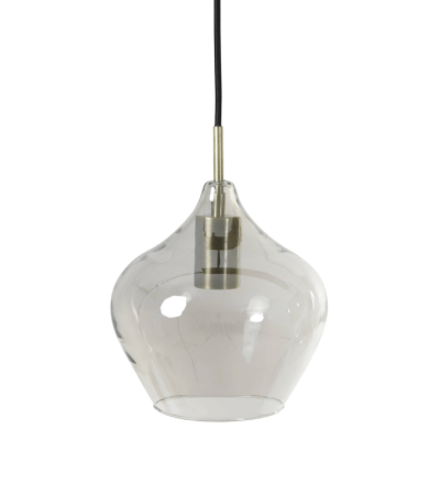 Suspension RAKEL 5 lumières – Verre fumé & bronze | Lumiland