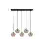 Suspension RAKEL 5 lumières – Verre fumé & bronze | Lumiland