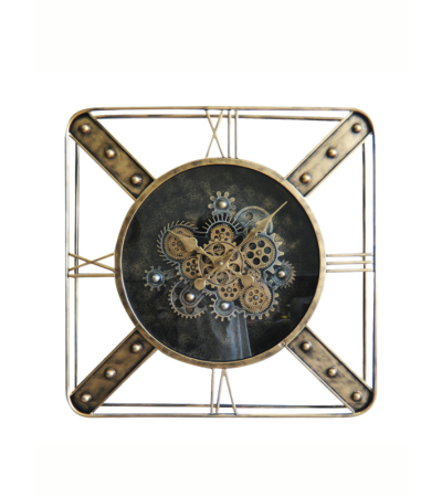 Horloge carrée à engrenages : design et originalité -Lumiland.fr
