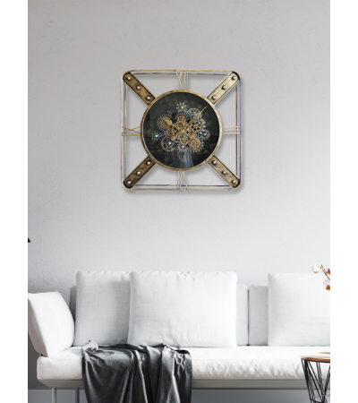 Horloge carrée à engrenages : design et originalité -Lumiland.fr