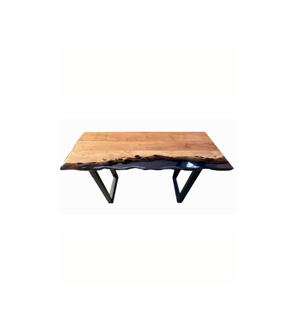 Console RIVER bois d'acacia et résine époxy - Lumiland.fr