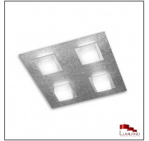 Plafonnier BASIC, Aluminium Mat, 4 LEDS Intégrées