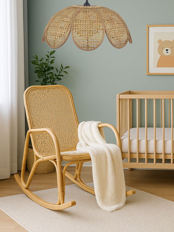 suspension en osier pour chambre cocon