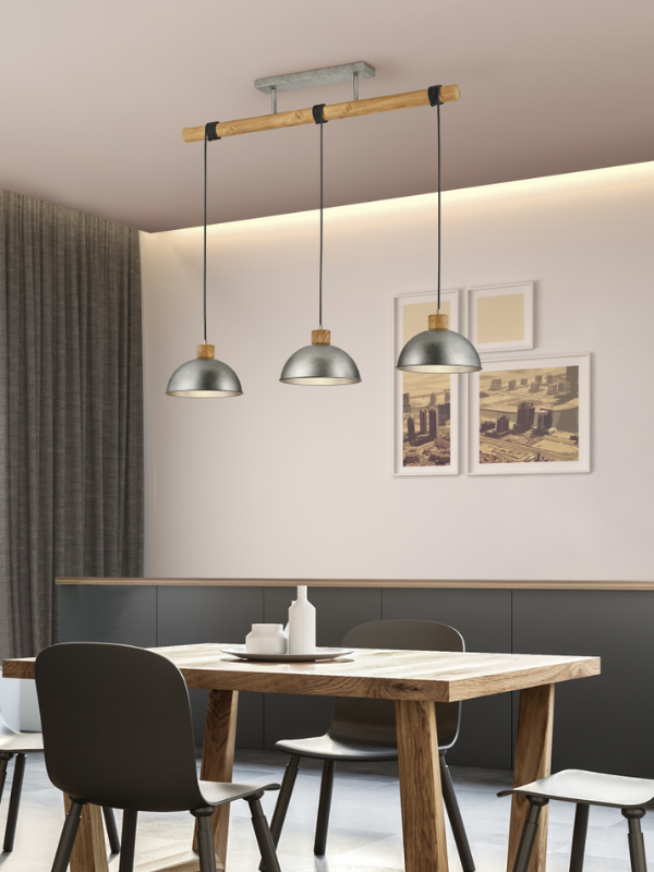 Exemple d’éclairage direct avec spots LED orientés vers un plan de travail